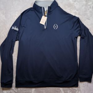 Peter Millar Perth Performance 1/4 Zip Pullover Mens Large Navy Blue NWT NEW